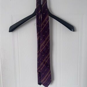 Gallieni 1889 Purple and Gold Striped Tie 100% silk made in Italy